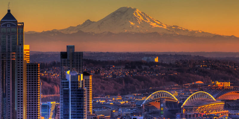 City and Mountain